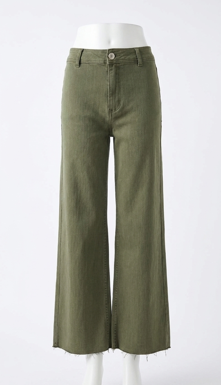 NEW MIOU MUSE straight wide leg denim pants in olive